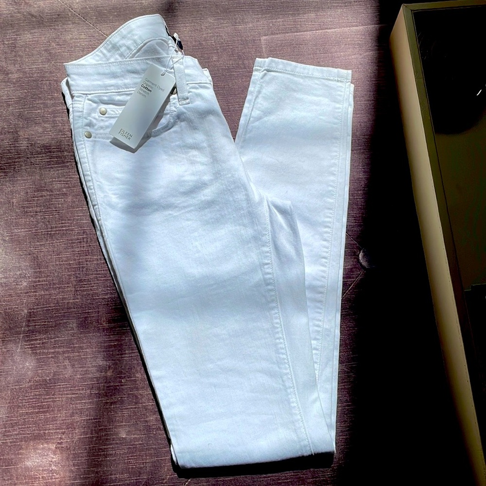 NWT Eileen Fisher White Organic Cotton Stretch Jeans Sz 2